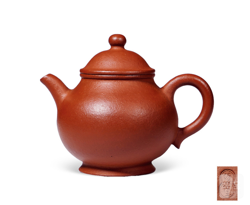 清晚期  “佐茶佑玉”款朱泥圆壶